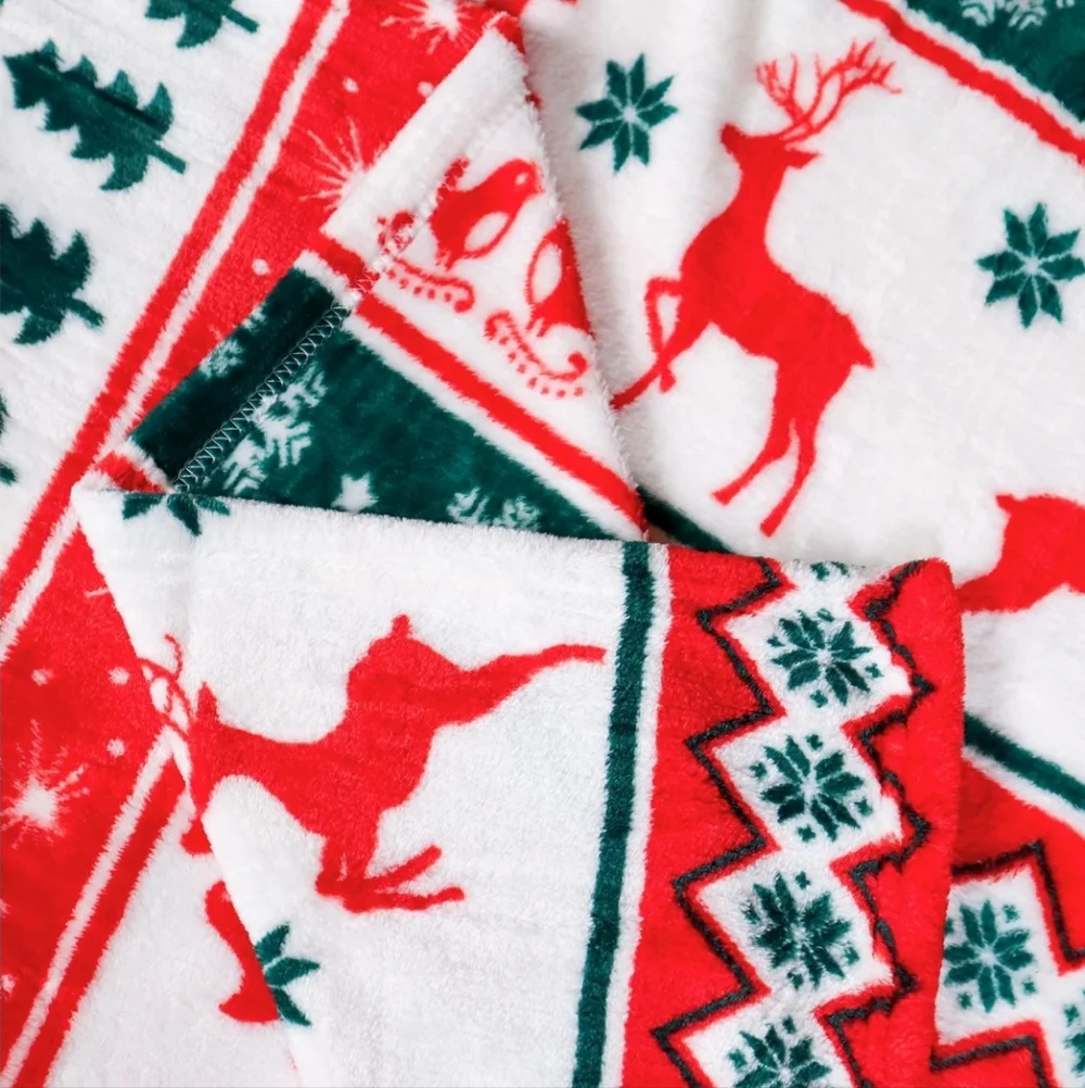 Cozy Blanket Printed Blanket Throw Christmas Deer.